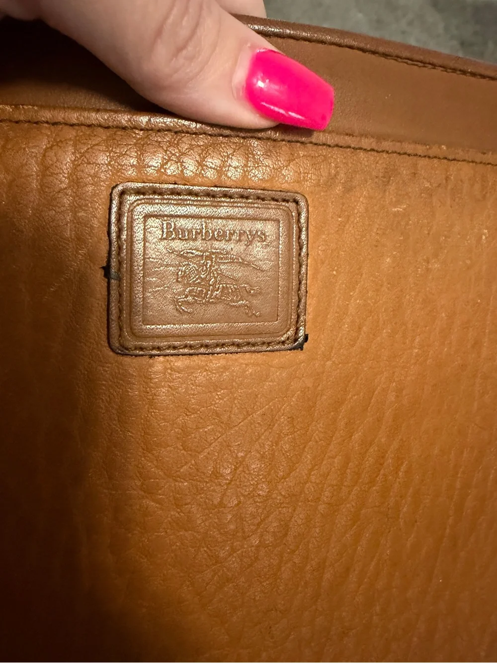Burberry Tan Pebble-Grain Leather Tote
